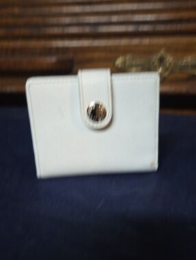 Compact White Snap Wallet